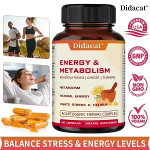 Energy & Metabolism Support Supplement – 120 Capsules