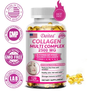 Collagen Multi Complex 2500mg, Supports Healthy Joints, Hair, Nails, Helps Moisturize Skin, Antioxidants